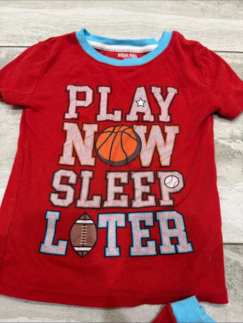 Kids Red 'Play Now Sleep Later' Pajama Set -